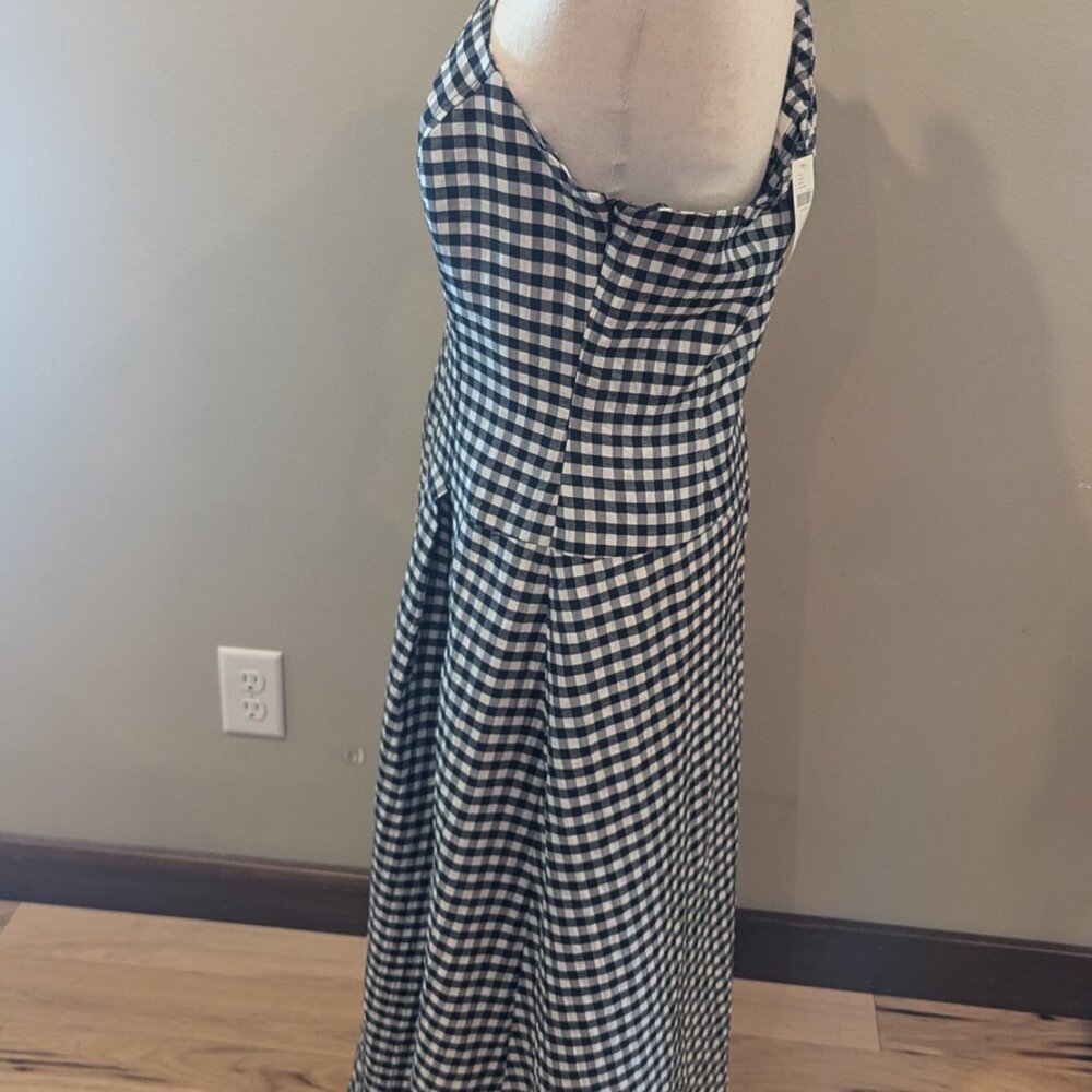 Anthropologie One-Shoulder Gingham Midi Dress - Picture 8 of 13